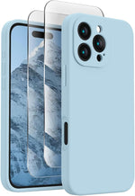 iPhone 16 Pro Silicone Case, Camera Protection, 2 Screen Protectors, 6.3"