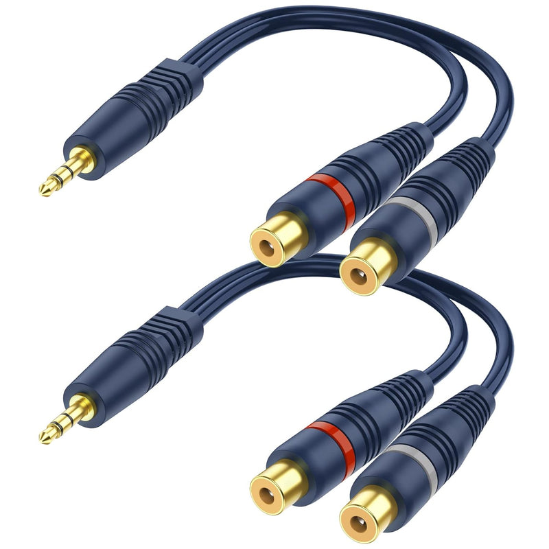 3.5Mm To Rca 1 Male To 2 Female Rca To 3.5 Mm (1/8 Inch) Aux Headphone Jack Y