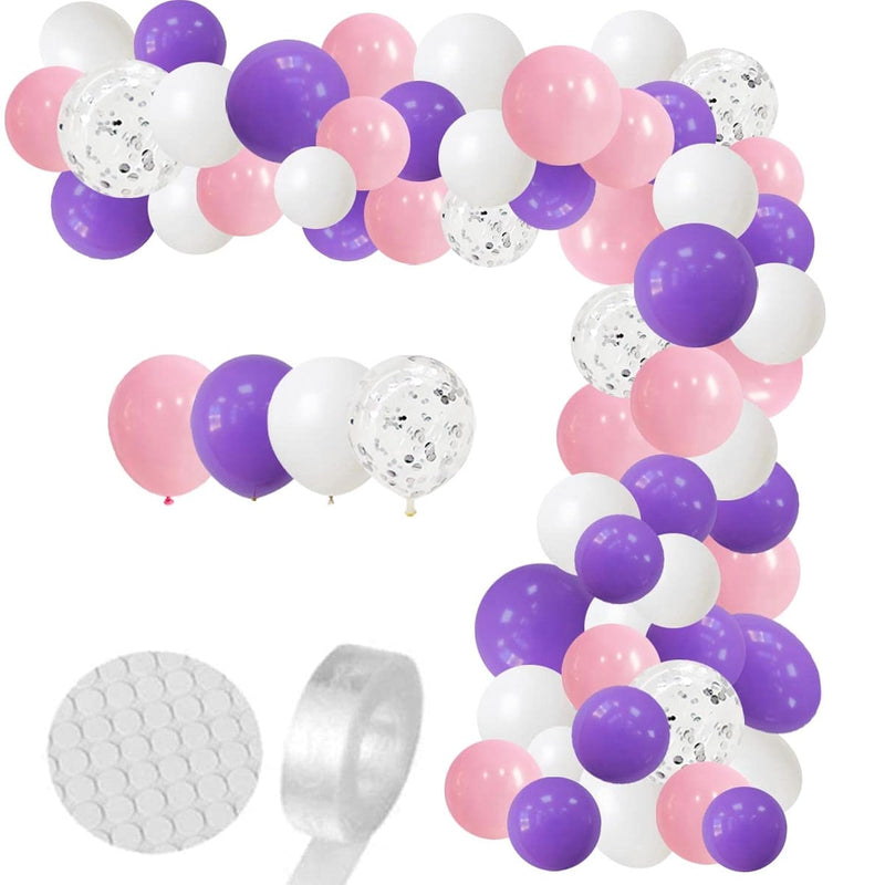 Purple, Pink Balloon Set, 116Pcs Light Pink, White, Lavender Purple Ba