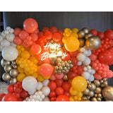 Boho Orange Balloon Arch Kit: Gold, Nude, White Sand - 107 Pieces