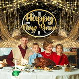 7x5ft Happy New Year 2026 Backdrop Black & Gold Glitter Party Banner