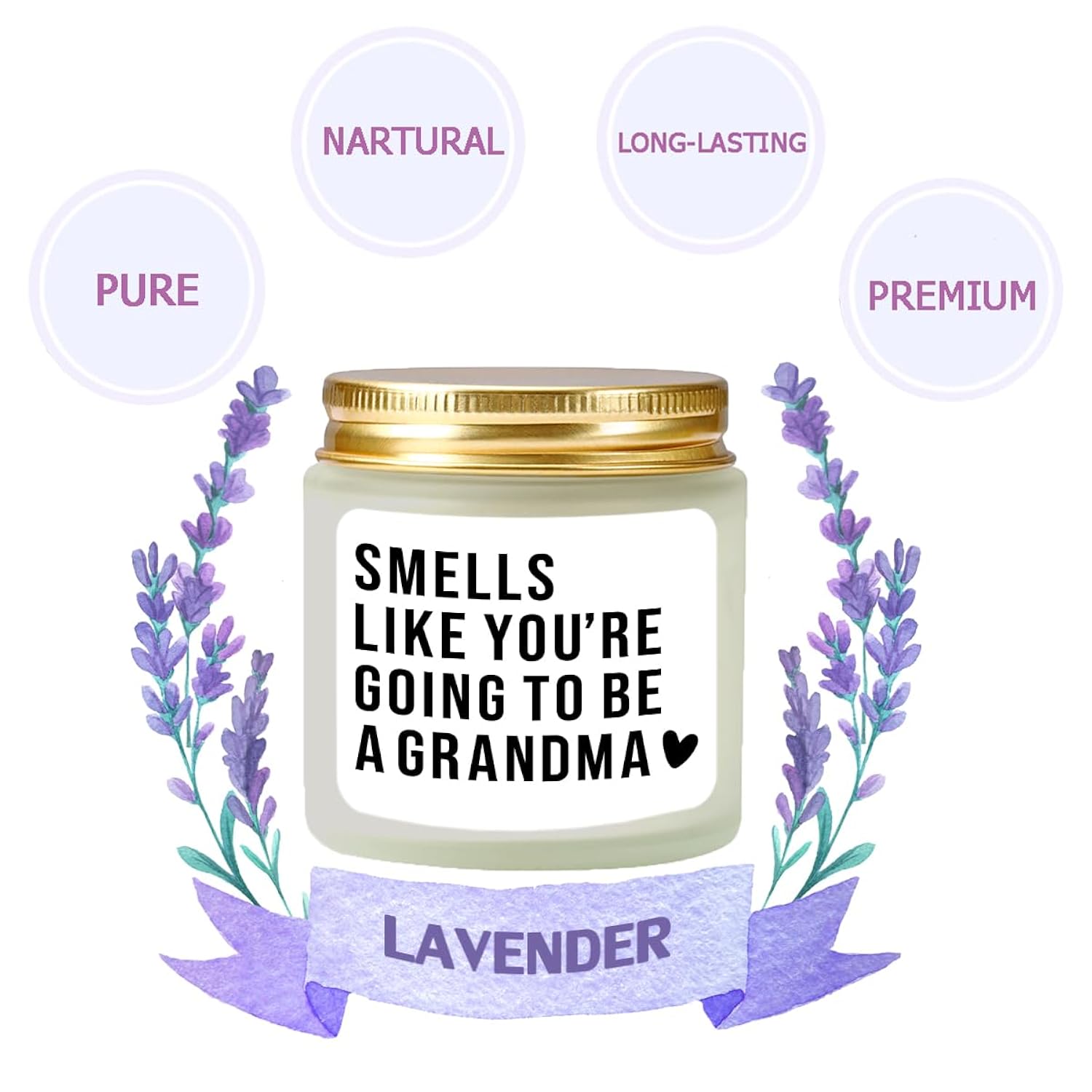 Pregnancy Announcement For Grandma - Baby Announcements Ideas - Grandma To Be Gifts - Grandma Pregnancy Announcement - Soy Candle Lavender 4Oz