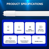 20 Pack 4FT T8 LED Hybrid Tubes 18W 2400LM 5000K Type A B G13 Fluorescent Replacement