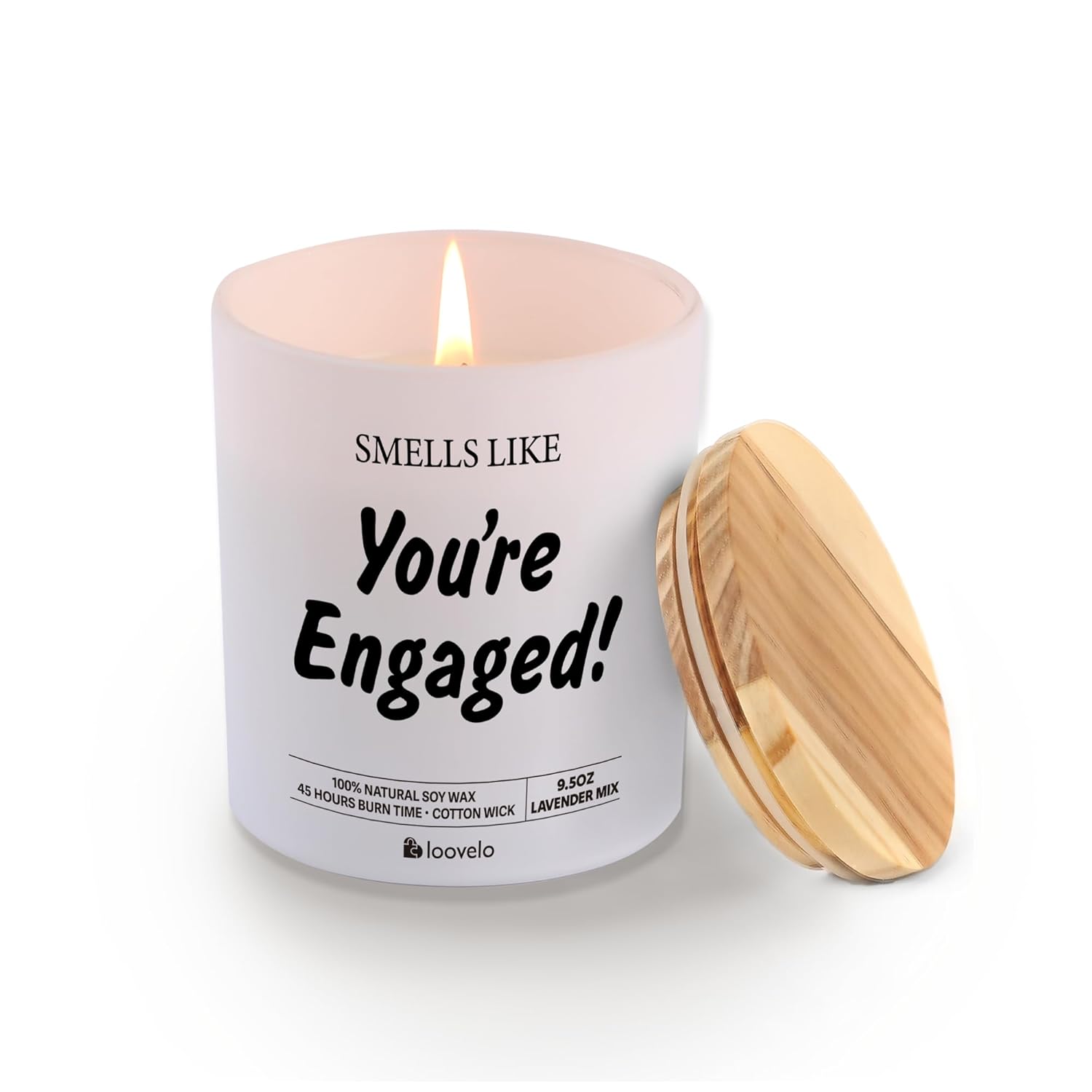 Smells Like You’Re Engaged Couples Gifts Bride Groom Fiance Engagement Bridal Shower Bachelorette Engagement Scented Candle Home Office Jar Candles Sage Floral Lavender Scent Soy Wax 9.5 Oz