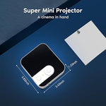 Ultra Mini Projector, 1080P, 3-Hr Playtime, WiFi Bluetooth, Battery Powered