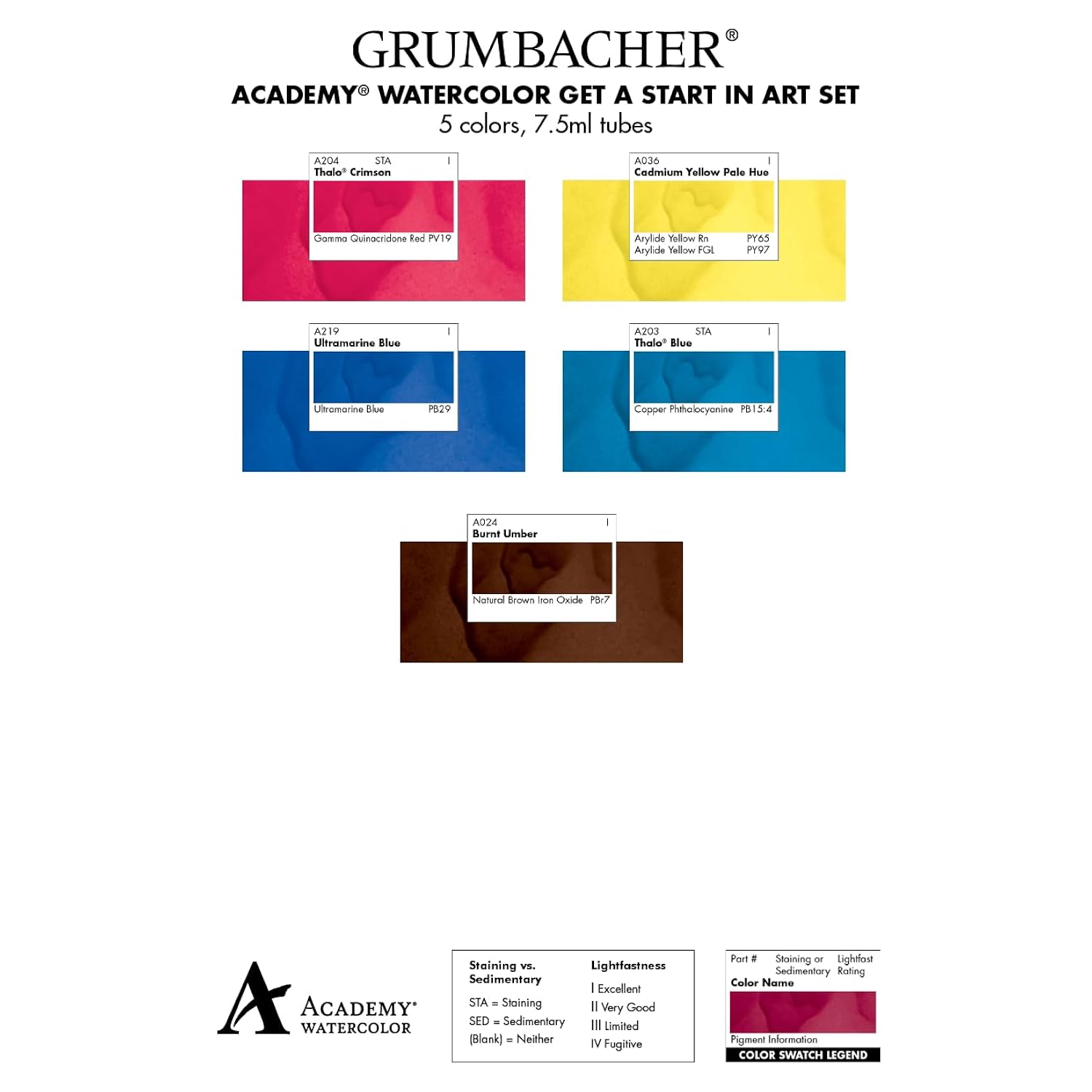 Grumbacher Academy Watercolor Get a Start in Art Set, Includes Watercolor Paper, Mixing Guide, Brush, Palette, Kneaded Eraser and More (AWSTARTSET)
