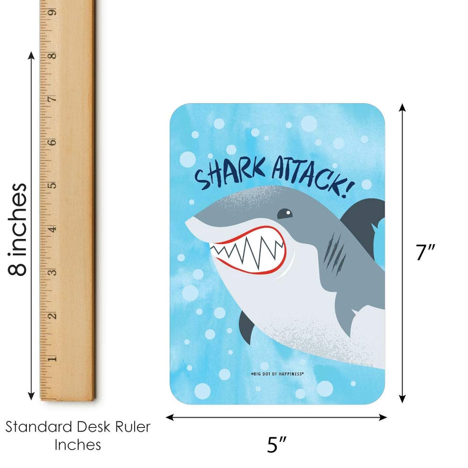Big Dot of Happiness Shark Zone - Bingo Cards and Markers - Jawsome Shark Party Bingo Game - Set of 18