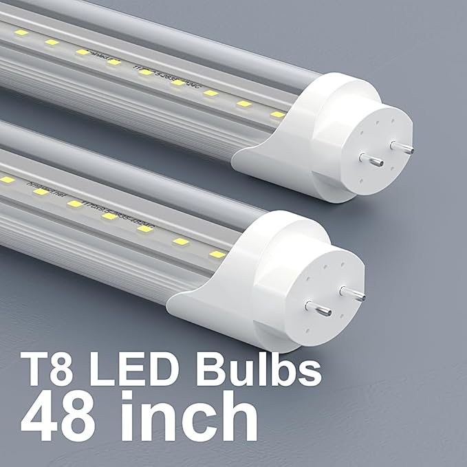 25 Pack 4FT T8 LED Tube Lights 22W 3000LM 6000K 6500K Ballast Bypass Double Ended Clear Lens