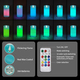 Teal Candles, Pillar Teal Flameless Candles Feature With Color Changing, Battery Operated Candles With Remote&Timer Control Pack Of 3 In Height 4''5''6''