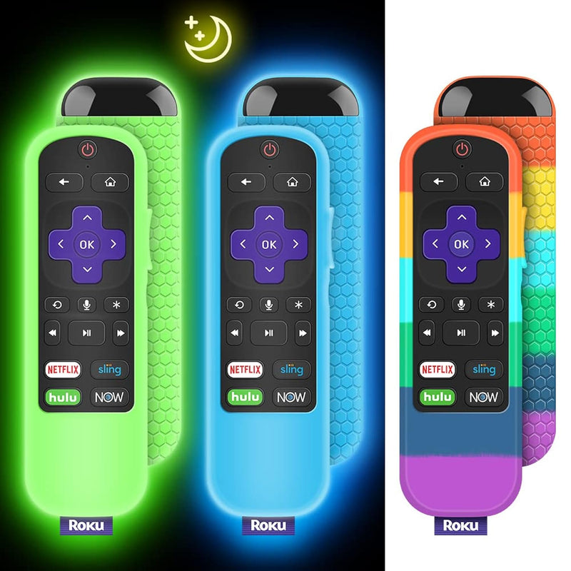 3 Pack Case For Tcl Roku Tv Steaming Stick 3600R Remote,Silicone Cover Roku Vo