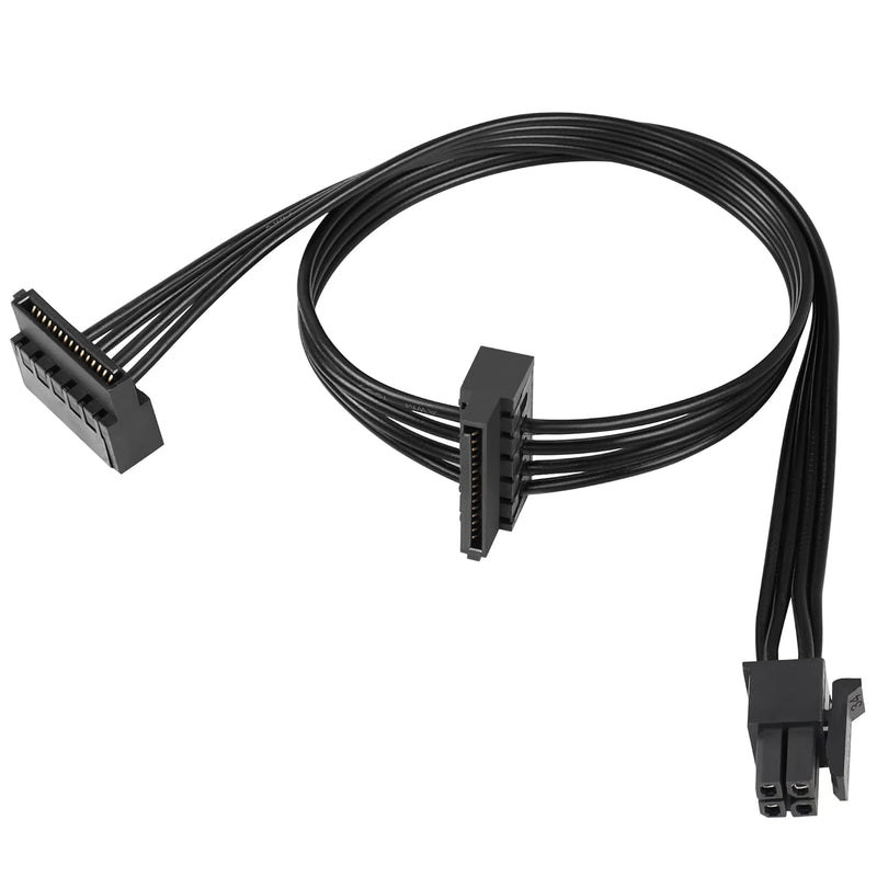 Mini 4-Pin To 2X Right Angle Sata Hard Drive Cable 4-Pin 1 To 2 Sata Ssd Power