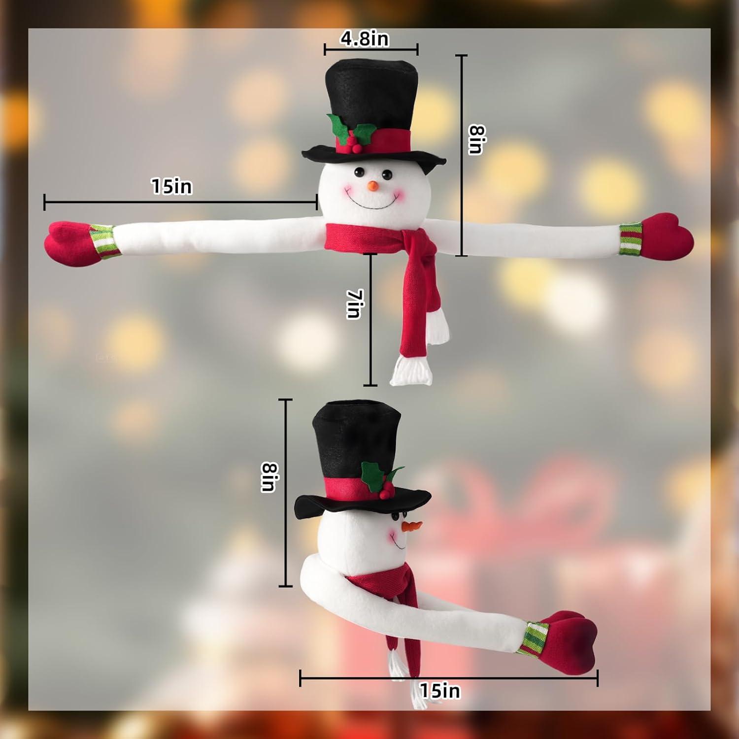 Lighted Christmas Tree Topper Christmas Snowman Tree Topper Projector 3D Led Snowman Hat With Rotating Snowflake Projection, Festive Holiday Decoration For Christmas Tree&Home Décor