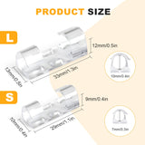 40Pcs Uv-Resistant Hooks For Outdoor String Lights Clips, Heavy Duty Cable Clips With Waterproof Adhesive Strips For Hanging Halloween & Christmas Lights,Clear Sticky Cord Holders Rope Organizer(L)