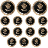 14Pcs Vintage Rose Button 15Mm Metal Enamel Suit Button Flower Buttons