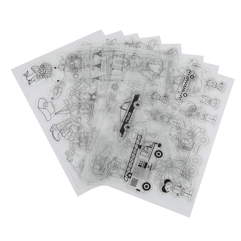 8Pcs Shrink Plastic Sheets, Pattern Shrinky Art Paper Heat Shrink Film Sheets