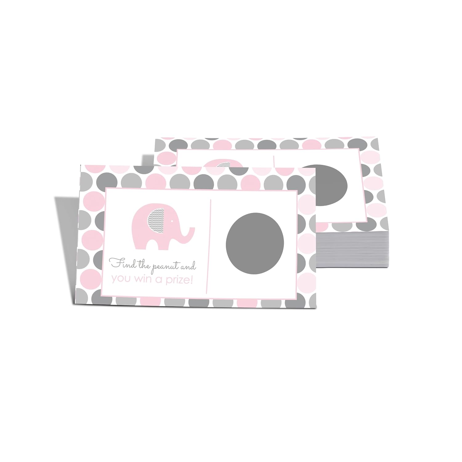 Pink Elephant Jungle Baby Shower Scratch-Off Game Cards For Girls - 30 Fun Guest Activities With Prizes