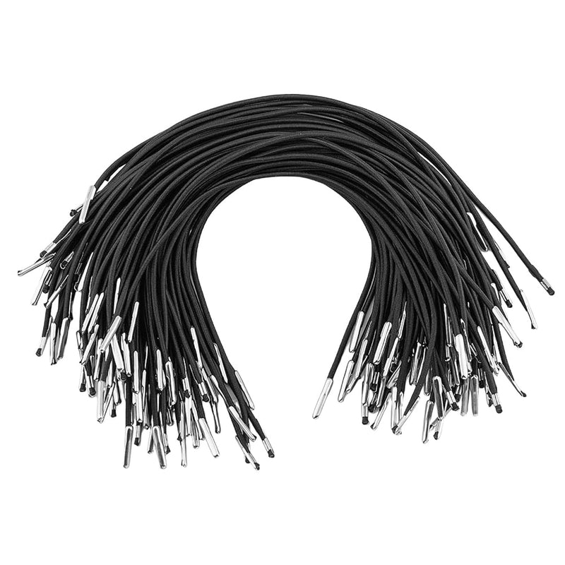 100Pcs Black Elastic Barbed Cord With Metal Ends Elastic Cord With Barbs Elast