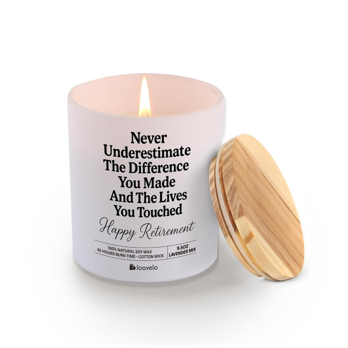 Never Underestimate The Difference You Made And The Lives You Touched Retirement Gifts For Coworkers Retired Boss Farewell Scented Candle Home Office Jar Candle Sage Lavender Scent Soy Wax 9.5 Oz