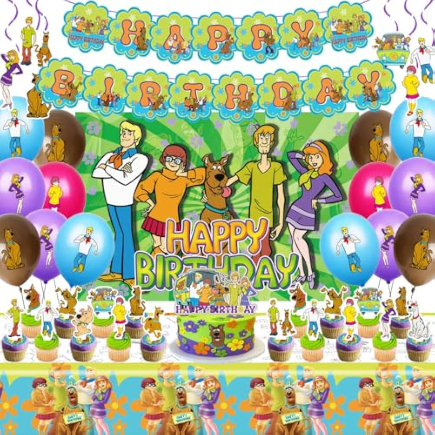 Dog Birthday Party Supplies, Banner, Tablecloth, Balloons, Cake Toppers & Decor
