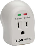 SpikeCube Single Outlet Surge Protector Power Strip with Diagnostic LED and Portable Plug In Design