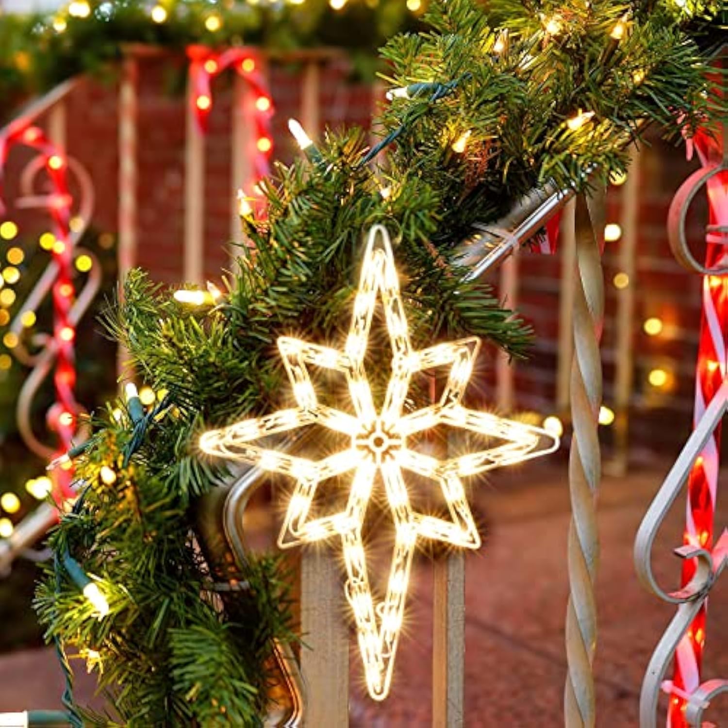 18" 50 Lighted Bethlehem Star Christmas Light Window Sculpture Decoration