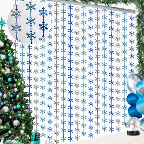 Christmas Tinsel Foil Fringe Curtains for Frozen Birthday Party Decorations