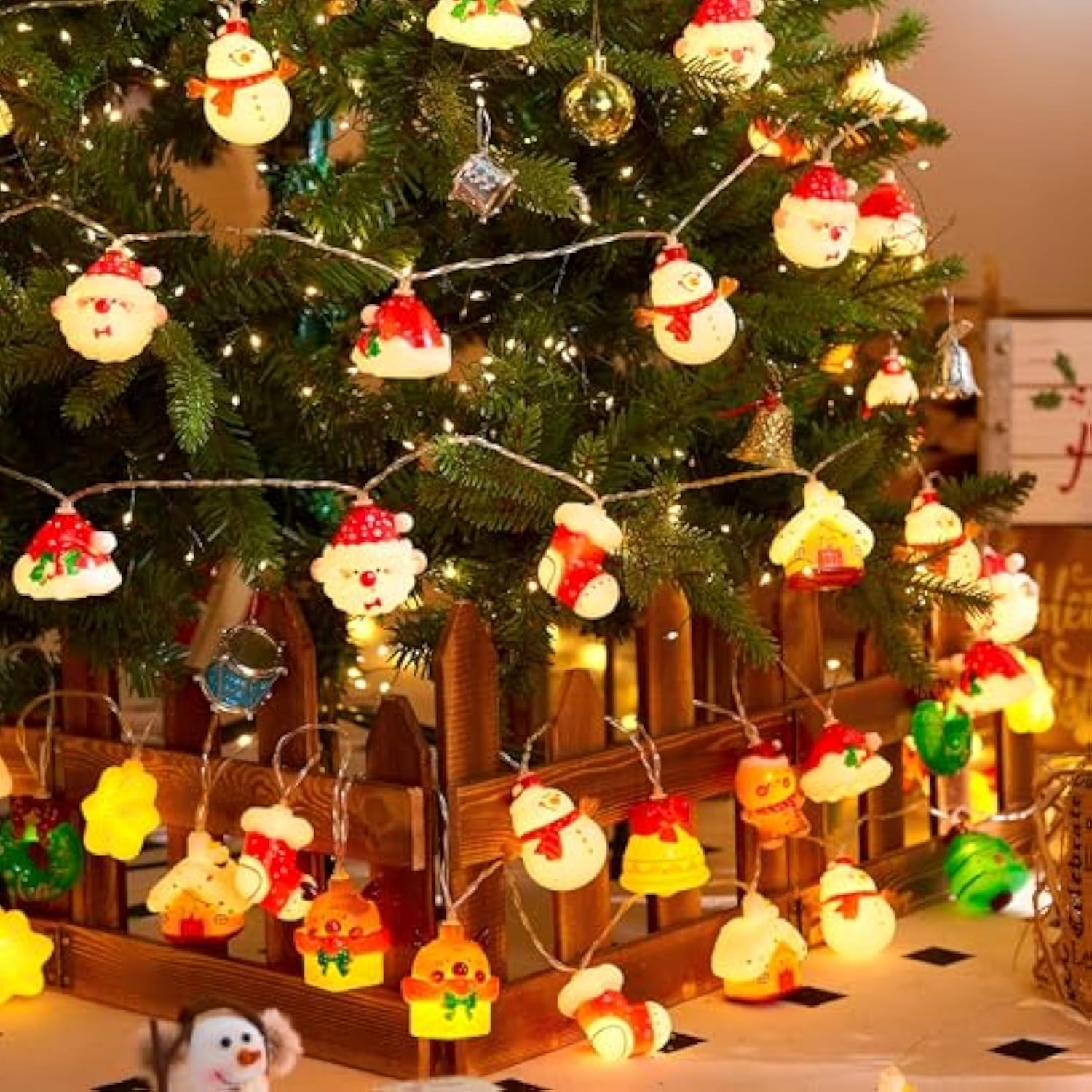 Christmas String Lights Decorations, 9.8Ft 20 Led Christmas Fairy Lights, Battery Operated (Not Included) With Timer Fun