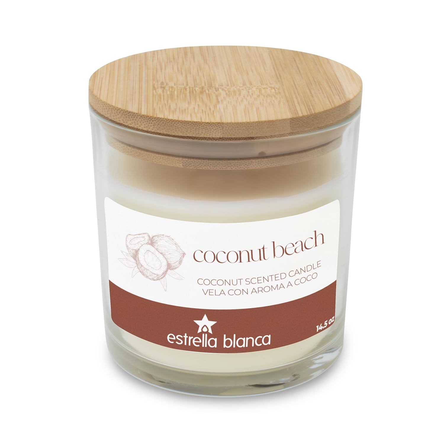 Coconut Beach Scented Candle, 14.5Oz Soy Candle, Scented Candles For Home, Candles Gift For Women Men, Home Fragrance Decoration