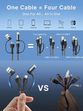 4 in 1 60W USB C Multi Charging Cable Fast Charging Data Sync iPhone Samsung