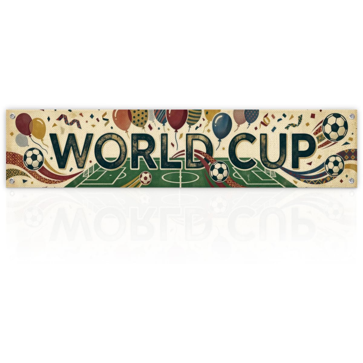 2026 World Cup Banner Wall Decor, Soccer Hanging Banner, Tournament Celebration Decoration for Home Bar Classroom Event Photo Backdrop 48 x 9 Inch