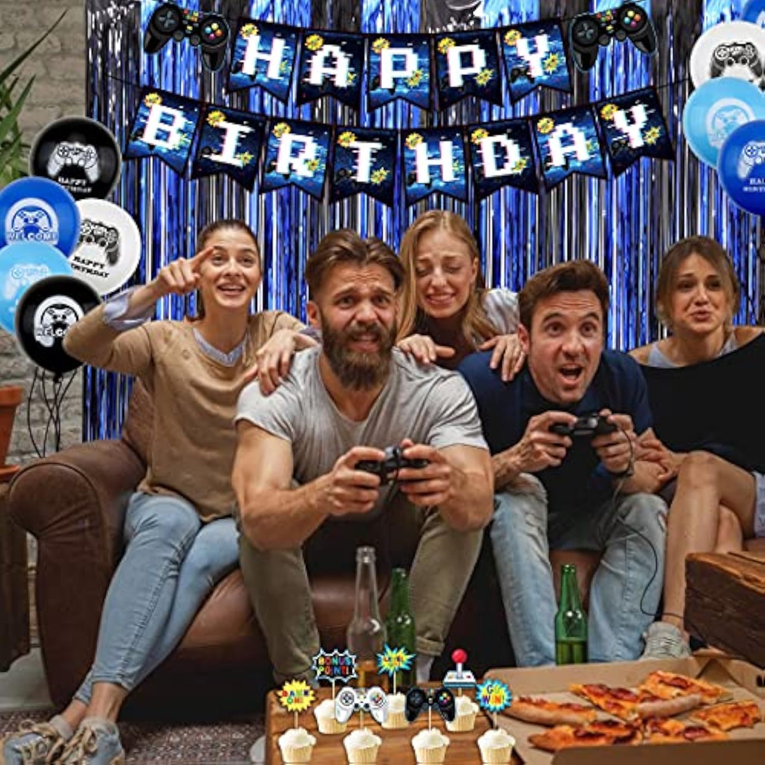 Video Game Party Supplies Set Birthday Decoration For Boys - Including