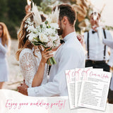 Wedding Game Set - 30 Pcs Pink Bow Over Or Under Engagement Game Cards, Bridal Shower Double-Sided Fill In Style Game Cards, Party Game & Activities - A04