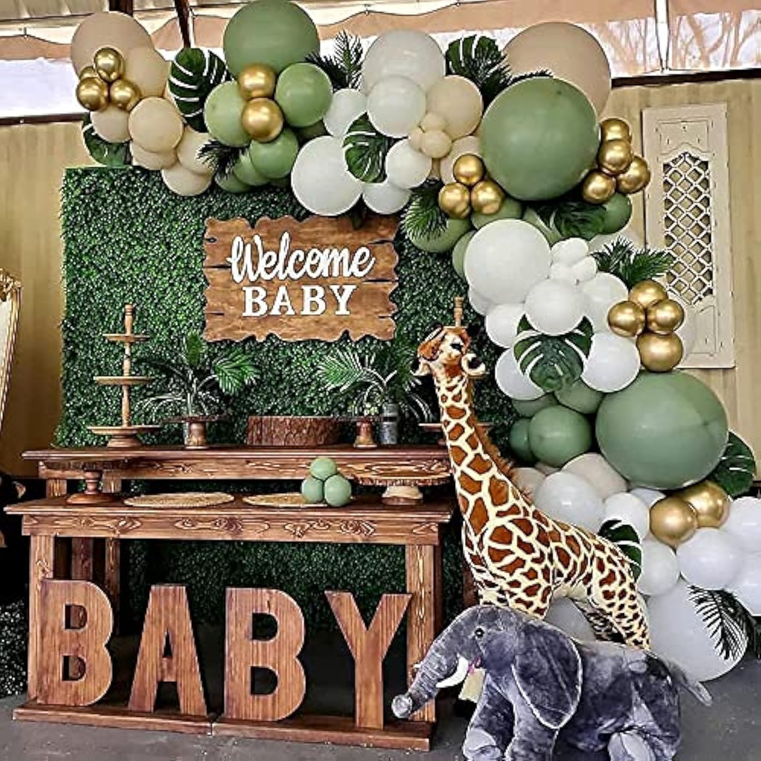 Sage Green Balloon Arch Kit: Olive Matte Latex Balloons, Party Decor