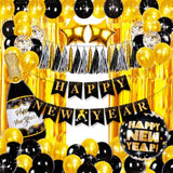 Happy New Year 2026 Party Supplies Kit Foil Balloons Banner Tassel Curtain
