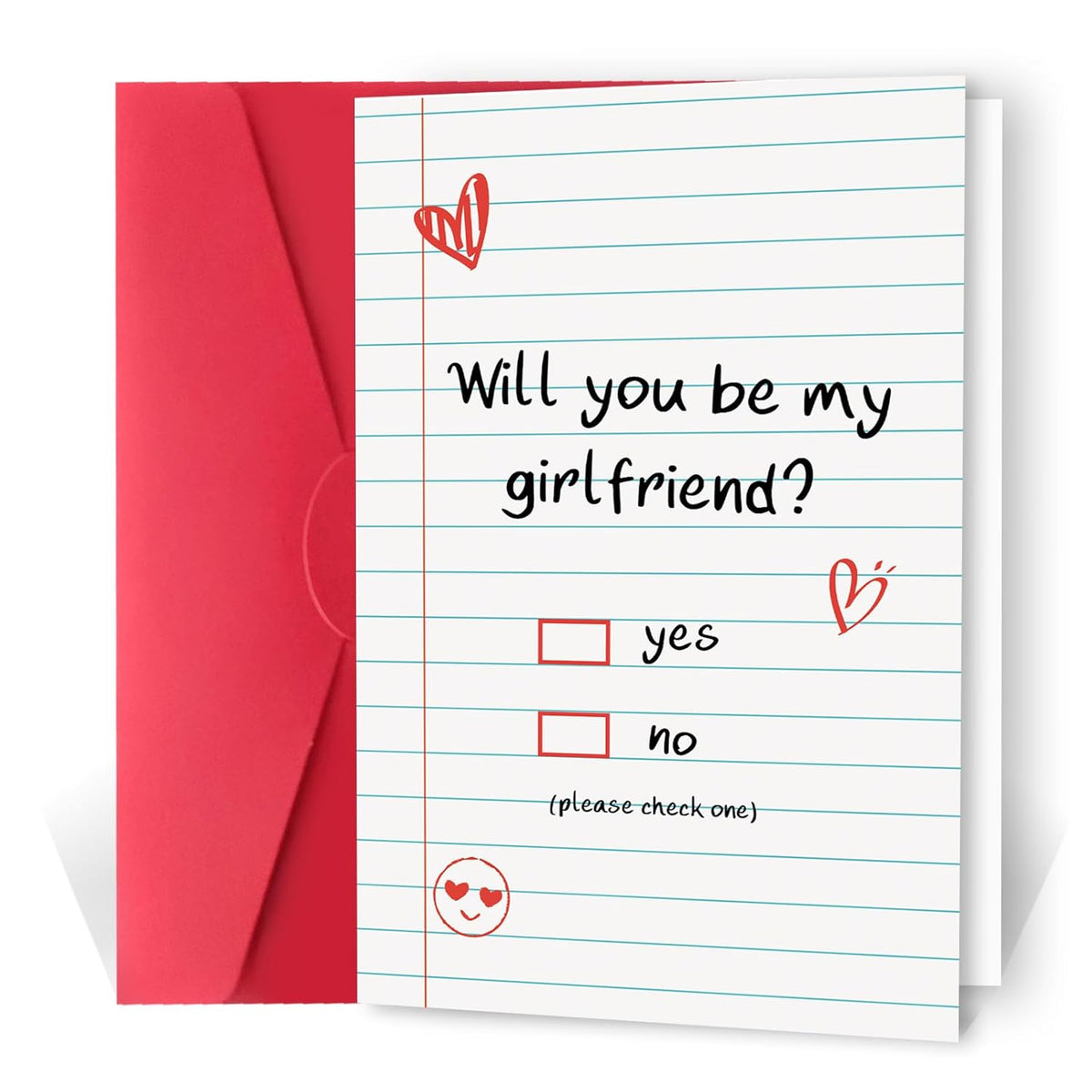 Will You Be My Girlfriend Card, Unique Valentine'S Day Card For Girlfriend,Love Messages Card, Proposal Card For Her