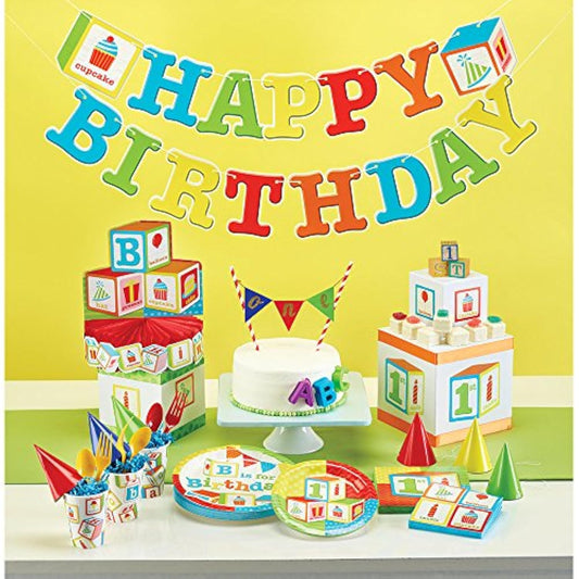 Abc Happy Birthday Banner With Stickers