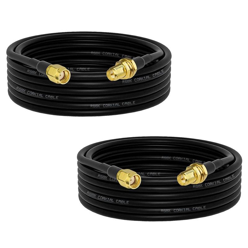 Wifi Antenna Extension Cable (2-Pack) Rp-Sma Male To Rp-Sma Female Bulkhead Mo