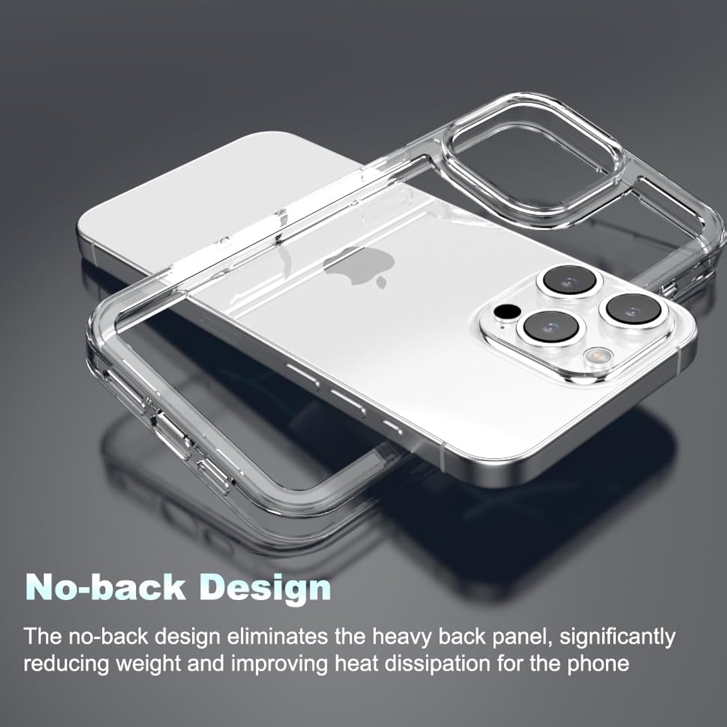 For Iphone 16 Pro Max Clear Bumper Frame No-Back Case, Slim Fit Ultra-Light Anti-Yellowing Transparent Protection Heat Dissipation Bezel Phone Cover Case 6.9" 2024