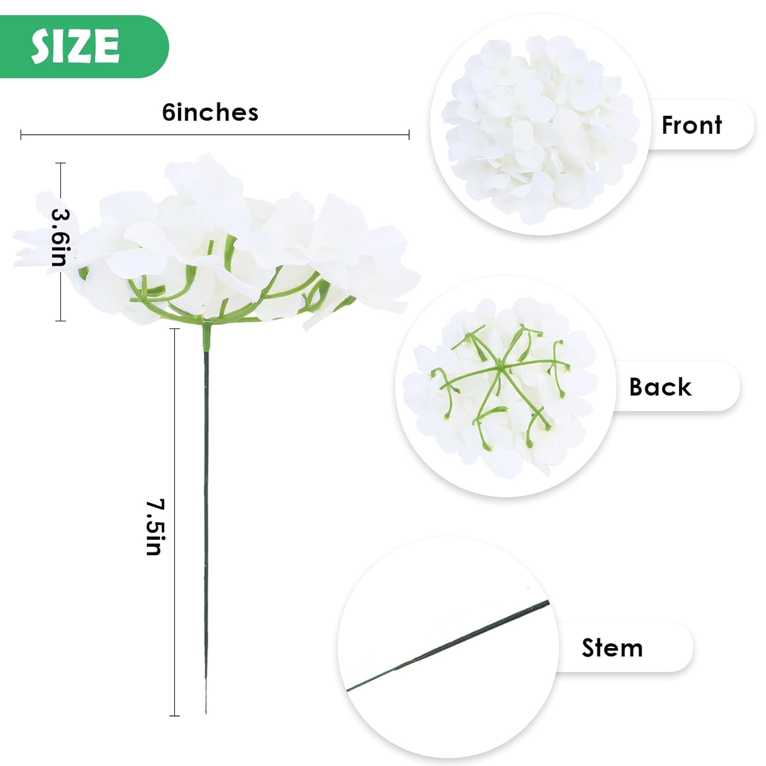 65Pcs White Flowers Hydrangea Artificial Flowers Bundle Ivory White Fake Flowers Faux Hydrangea Silk Flowers With Stems Perfect For Weddings Centerpieces Wreath Home Garden Party Decoration