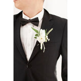 1 Pc White Boutonniere For Men Wedding Single Groom Groomsmen Artificial Tulip Rose Flowers Boutonniere For Wedding Prom Homecoming Ceremony Anniversary Formal Dinner Party