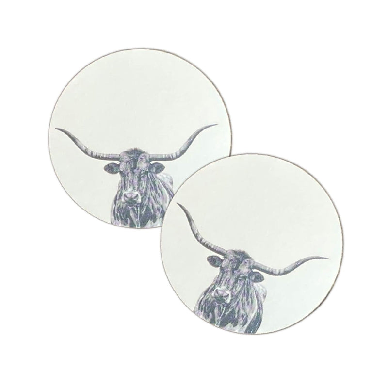 Longhorn Cardstock Cutouts For Freshies | 12 Pack | 2.5" Inch Circles | Freshi