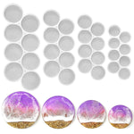 32-Cavity Set Of 2'', 1.75'', 1.5'', 1.25'' Circle Grip Mold, Magnet Mold, Round Keychain Silicone Mold For Resin (No Hole)