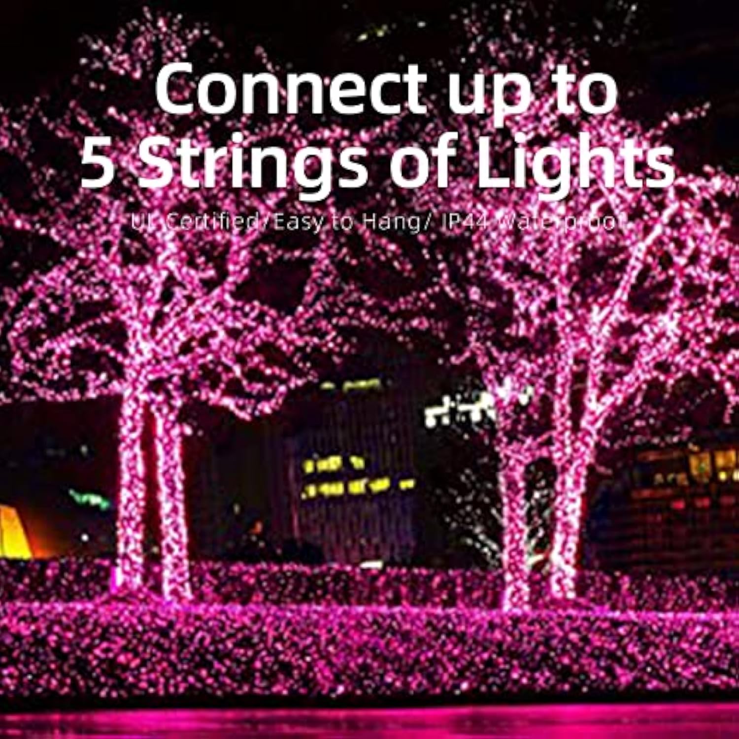 19.6Ft Green Wire Pink String Lights, 100 Count Incandescent Christmas Lights, (Pink, 100 Lights)