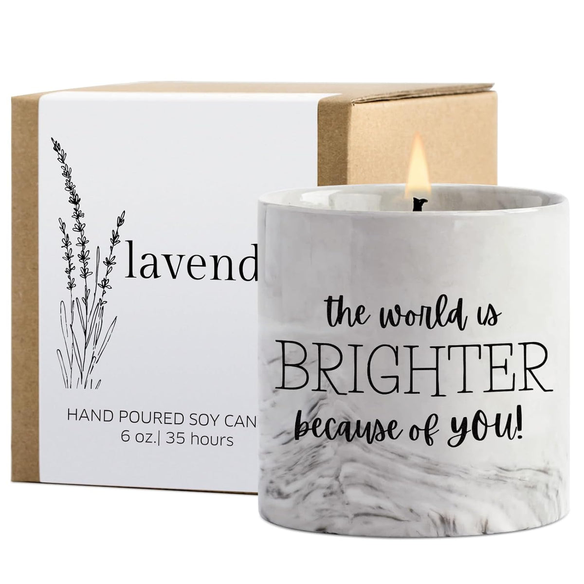 Friendship Lavender Candle - Thank You Gift For Women, Moms, Best Friends & Teachers - 6 Oz Inspirational Lavender Candle Jar