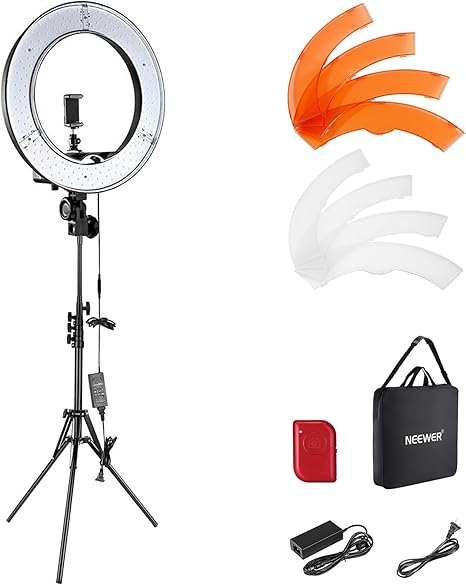 18 Inch Ring Light Kit 55W 5600K Professional LED with Stand Phone Holder and Bag for Studio Video Photography