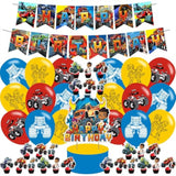 Blaze And The Monster Themed Birthday Party Supplies Set Happy Birthday Banner, Cake Topper, Cupcake Toppers, Balloons Stickers For Monster Car Kids Party Decorations