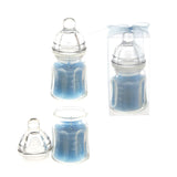 12 Pcs Scented Baby Powder Blue Glass Baby Bottle Container Candles, Palm Wax Candle, Baby Shower Gifts, Decorative Accent, Home Décor, Memory Keepsake, Party Favors, Centerpieces