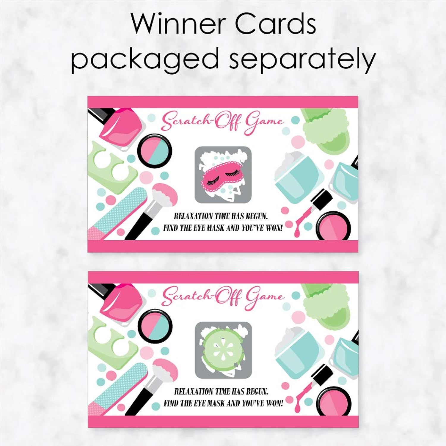 Big Dot of Happiness Spa Day - Girls Makeup Party Game Scratch Off Cards - 22 Count