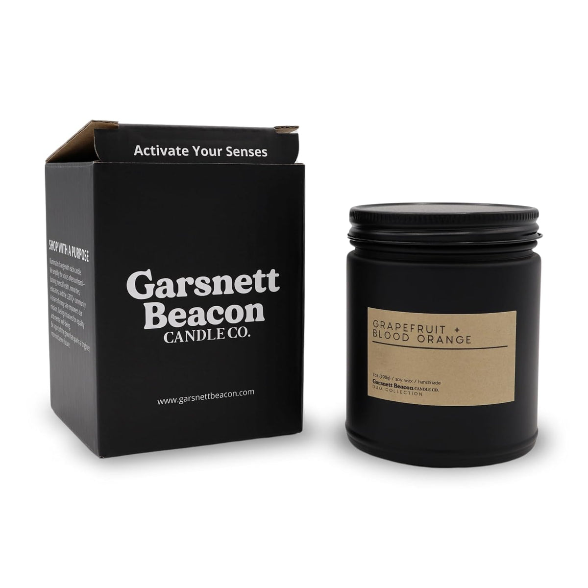 Grapefruit & Blood Orange | Luxury Scented Matte Black Jar Soy Candle With Box | Hand Poured In The Us | Highly Scented & Long Lasting