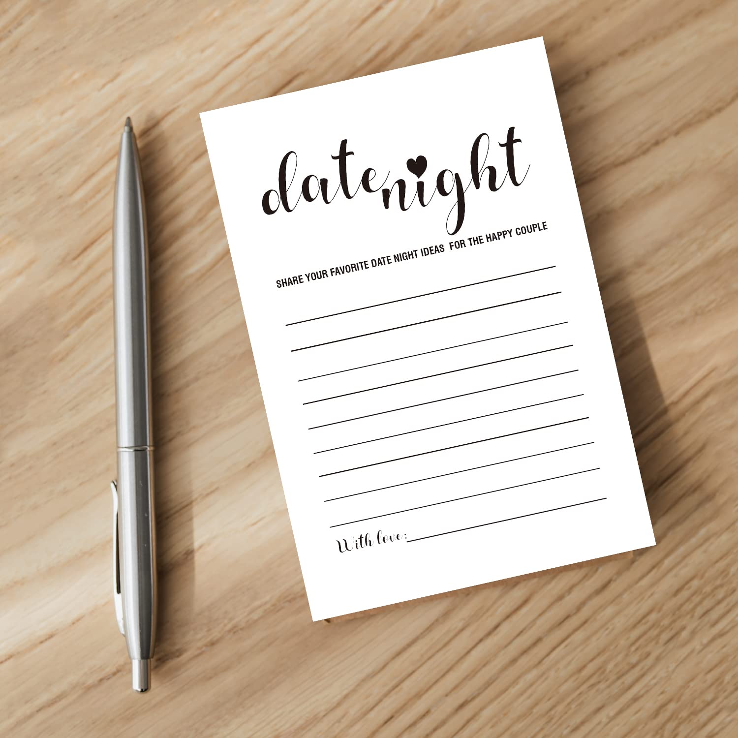 50 Date Night Ideas Cards-Advice And Wishes Cards -Date Night Ideas Great Gifts For Bridal Shower, Wedding, Bride And Groom, Bachelorette Party,4 X 6 Inches.